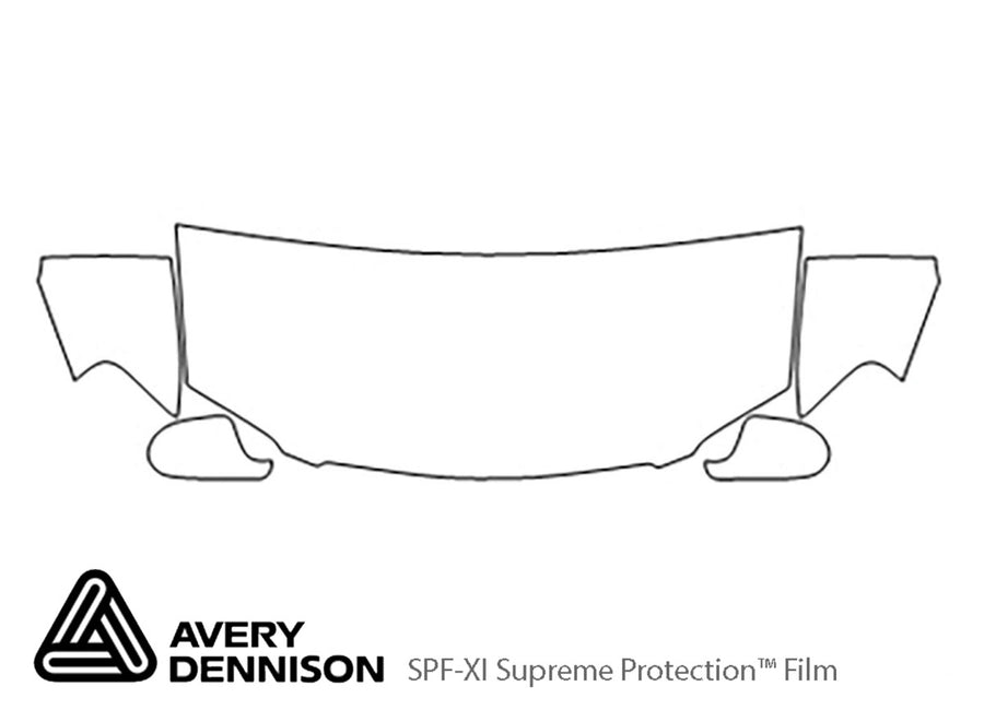 sentra Avery Dennison Clear Bra Hood Precut PPF Diagram