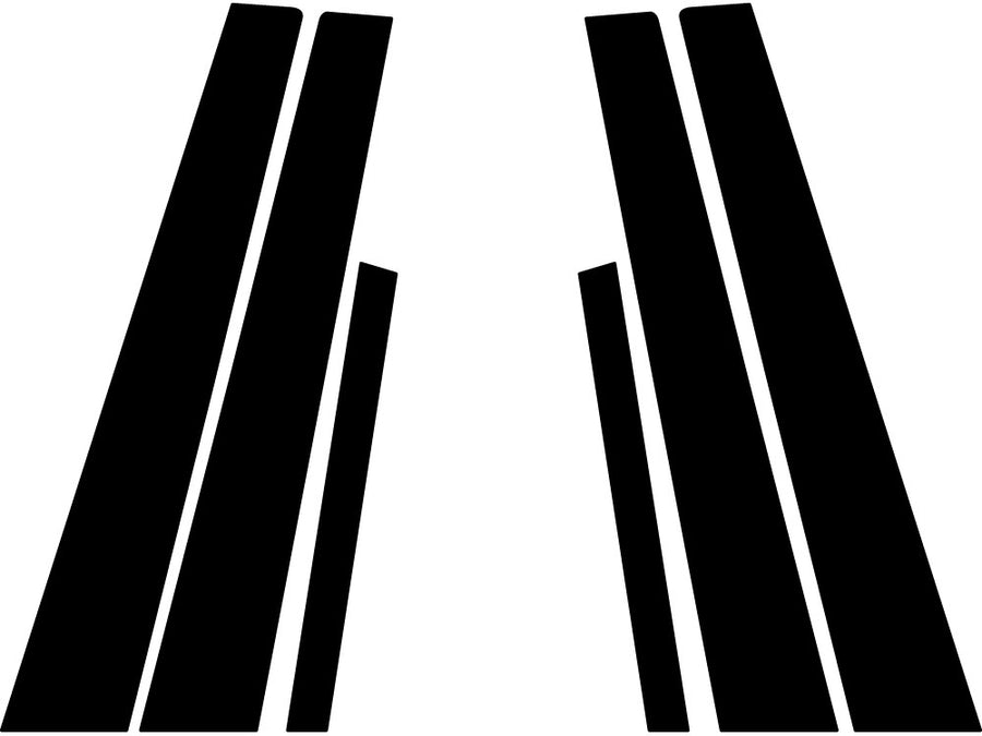 nissan sentra 2007-2012 Brushed Aluminum Black Pillar Trim Diagram