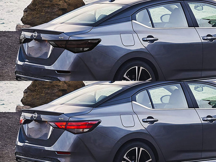 sentra Before and After Smoked Taillights