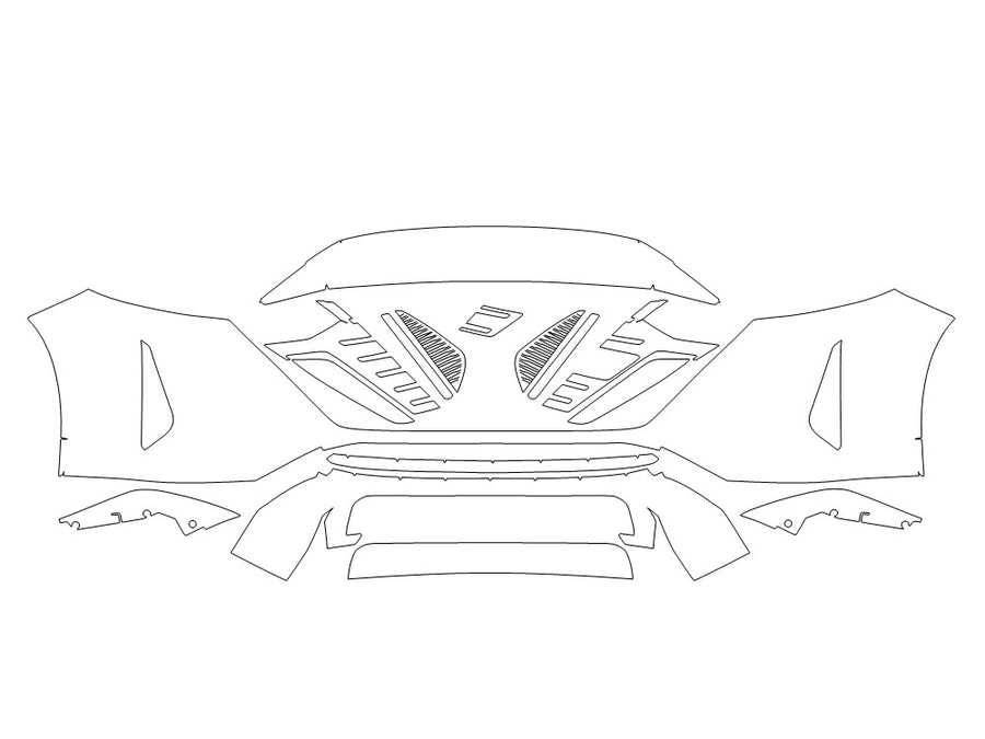 sentra 3M Clear Bra Bumper Precut PPF Diagram