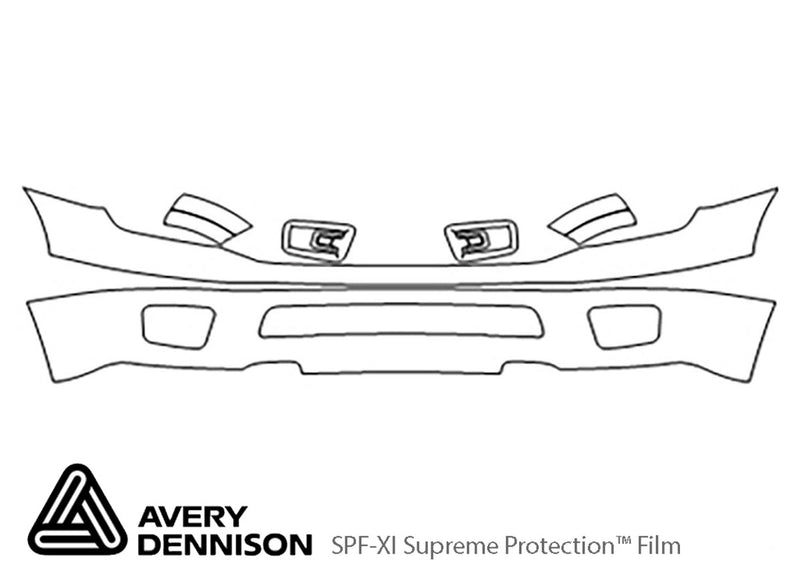 titan Avery Dennison Clear Bra Bumper Precut PPF Diagram