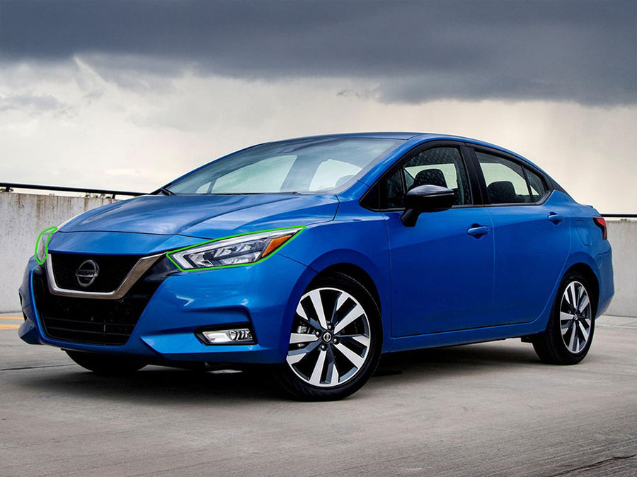 nissan versa 2020-2023 (sedan) Headlight Protection Installation Location