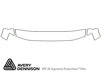 xterra Avery Dennison Clear Bra Hood Precut PPF Diagram