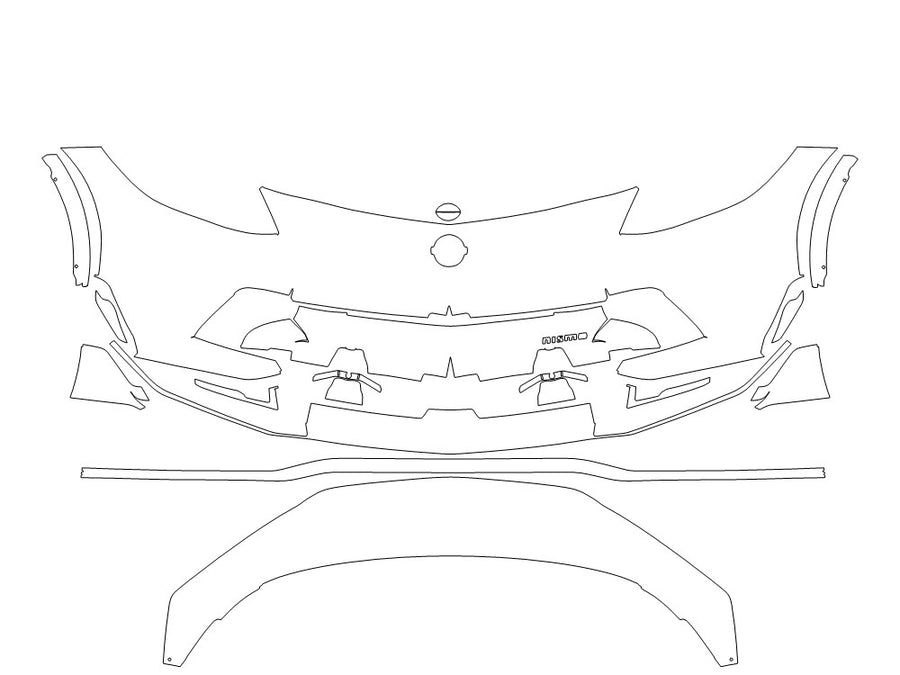 z 3M Clear Bra Bumper Precut PPF Diagram