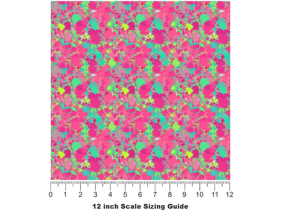 No Mistakes Paint Splatter Vinyl Film Pattern Size 12 inch Scale~Rwraps No Mistakes Paint Splatter Sizing Chart~2