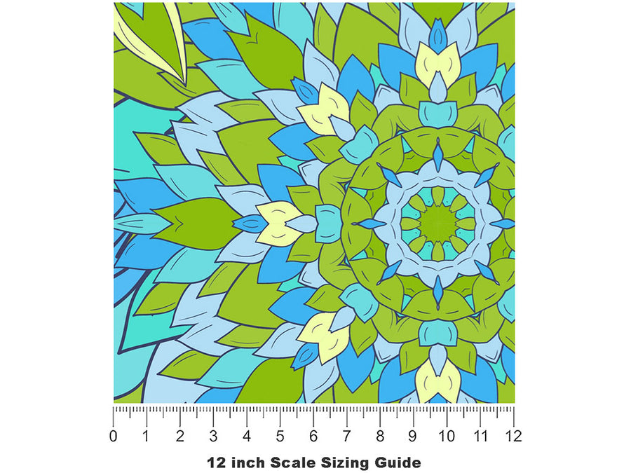 Noble Isles Floral Vinyl Film Pattern Size 12 inch Scale~Rwraps Noble Isles Floral Sizing Chart~2