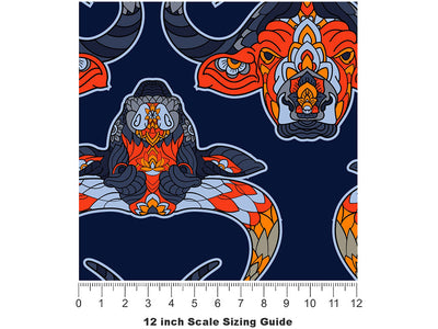 Noble Memories Animal Vinyl Film Pattern Size 12 inch Scale~Rwraps Noble Memories Animal Sizing Chart~2