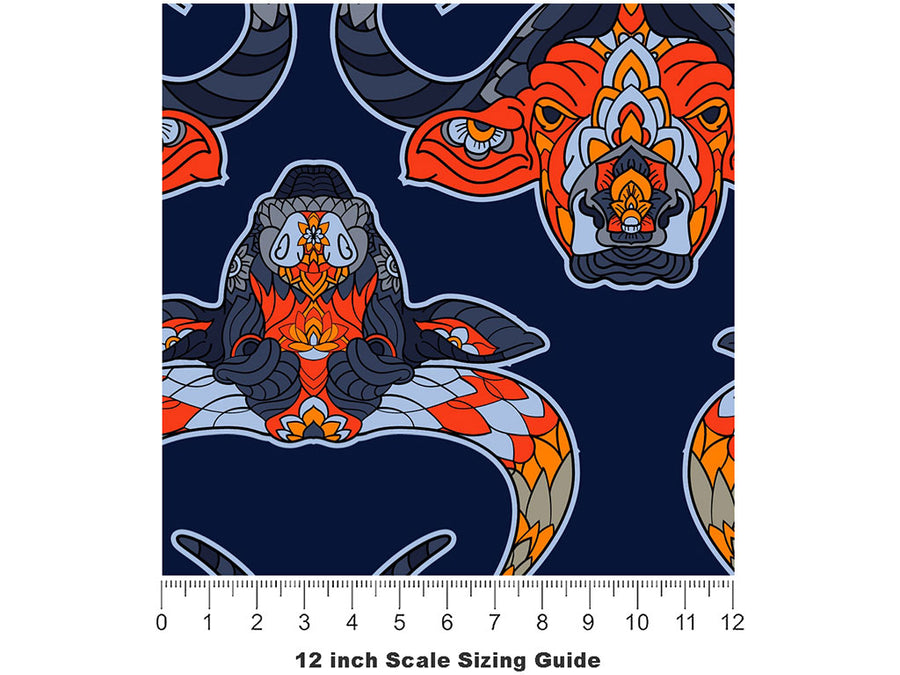 Noble Memories Animal Vinyl Film Pattern Size 12 inch Scale~Rwraps Noble Memories Animal Sizing Chart~2