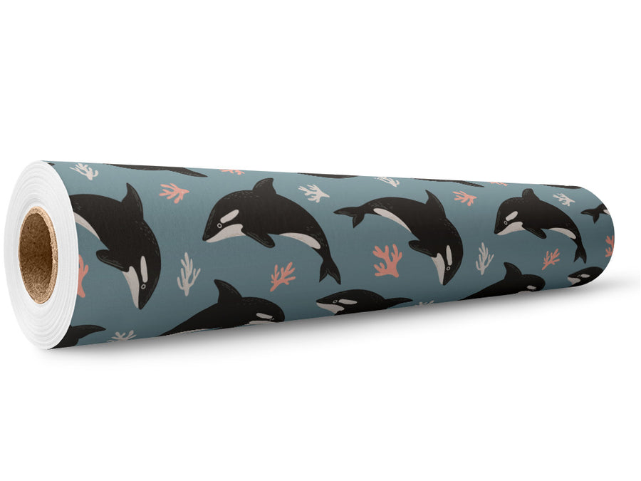 Noble Orcas Marine Life Wrap Film Wholesale Roll~Rwraps Series 914 Digitally Printed Vinyl Roll~5