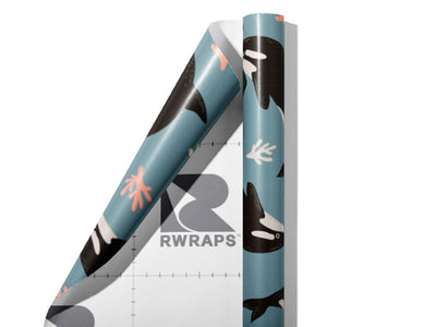 Noble Orcas Marine Life Wrap Film Sheets~Rwraps Series 914 Noble Orcas Marine Life Scrolled Sheet~3