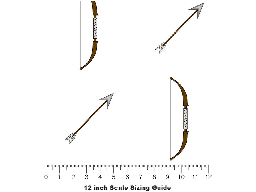 Nocked Arrows Sport Vinyl Film Pattern Size 12 inch Scale~Rwraps Nocked Arrows Sport Sizing Chart~2