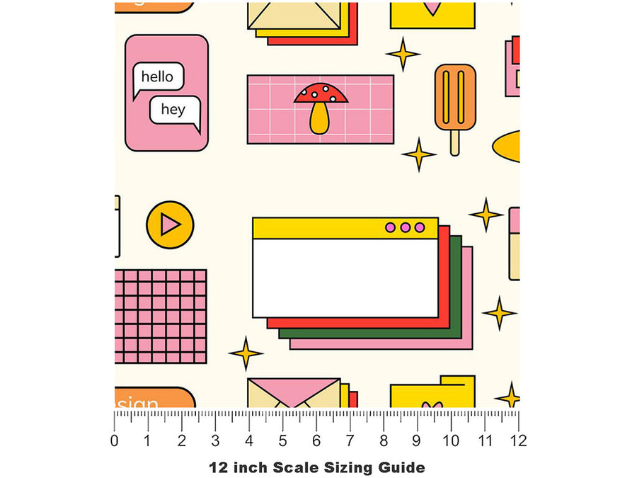 Nostalgia Ultra Technology Vinyl Film Pattern Size 12 inch Scale~Rwraps Nostalgia Ultra Technology Sizing Chart~3