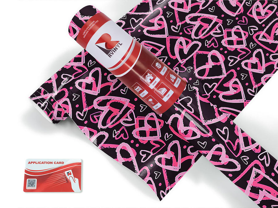 notebook scribbles heart Craft Vinyl Roll