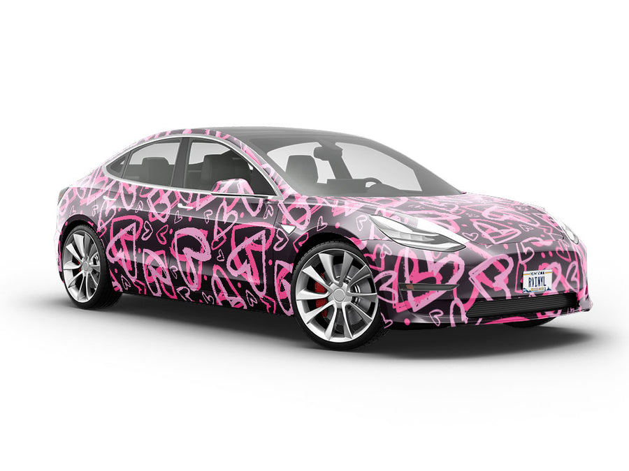 Notebook Scribbles Heart Vehicle Vinyl Wrap