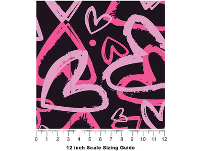 Notebook Scribbles Heart Vinyl Film Pattern Size 12 inch Scale~Rwraps Notebook Scribbles Heart Sizing Chart~2