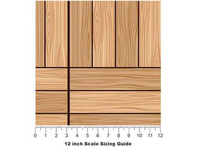 Oak  Wooden Parquet Vinyl Film Pattern Size 12 inch Scale~Rwraps Oak  Wooden Parquet Sizing Chart~3