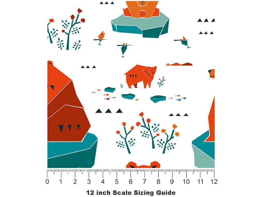Occupied Icebergs Animal Vinyl Film Pattern Size 12 inch Scale~Rwraps Occupied Icebergs Animal Sizing Chart~2