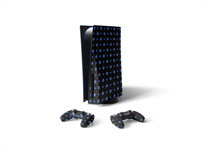 ocean blue polka dot Sony PS5 DIY Skin