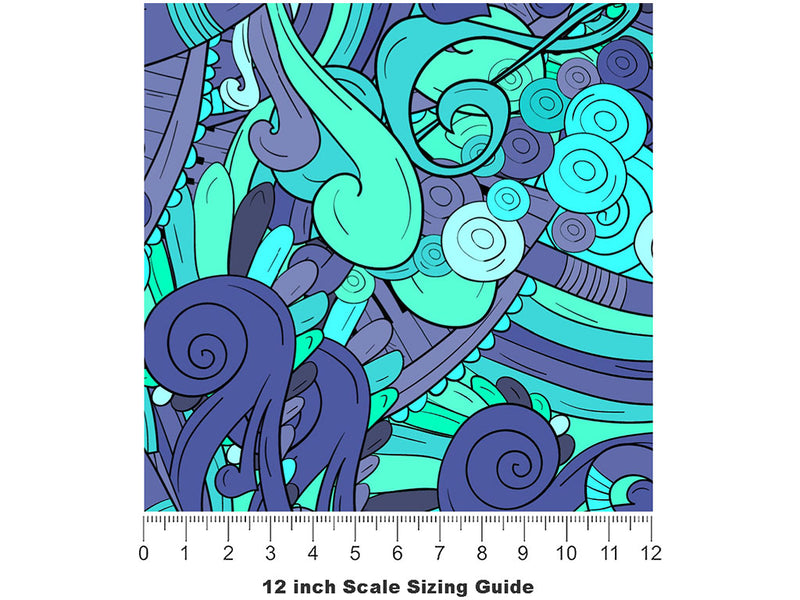 Ocean Chords Music Vinyl Film Pattern Size 12 inch Scale~Rwraps Ocean Chords Music Sizing Chart~2