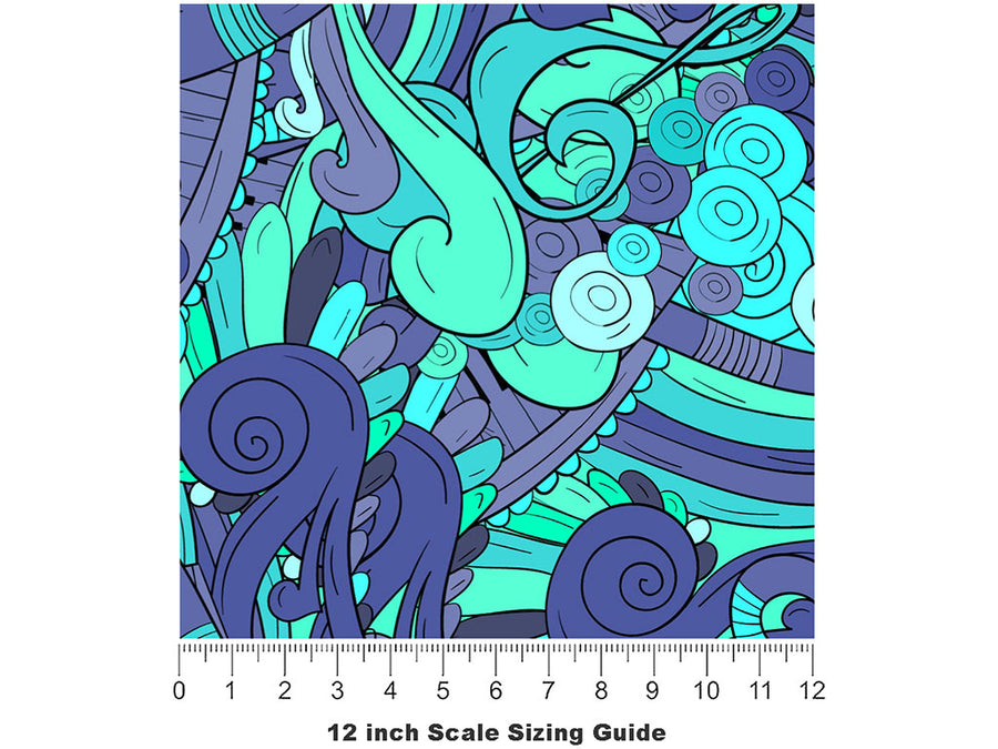 Ocean Chords Music Vinyl Film Pattern Size 12 inch Scale~Rwraps Ocean Chords Music Sizing Chart~2