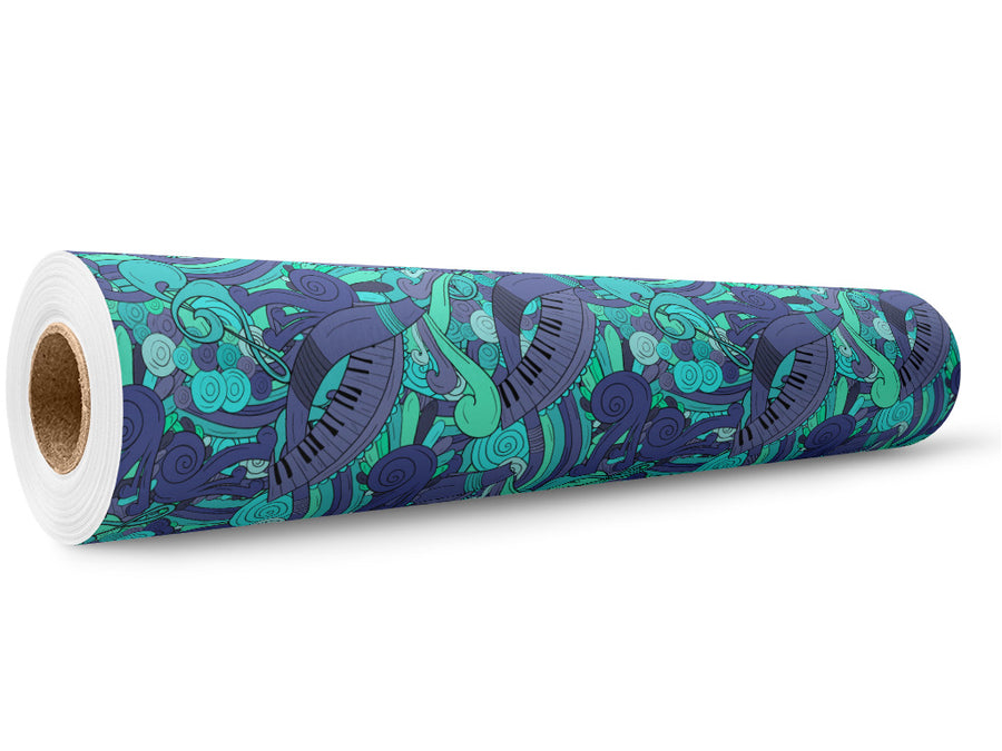 Ocean Chords Music Wrap Film Wholesale Roll~Rwraps Series 914 Digitally Printed Vinyl Roll~5