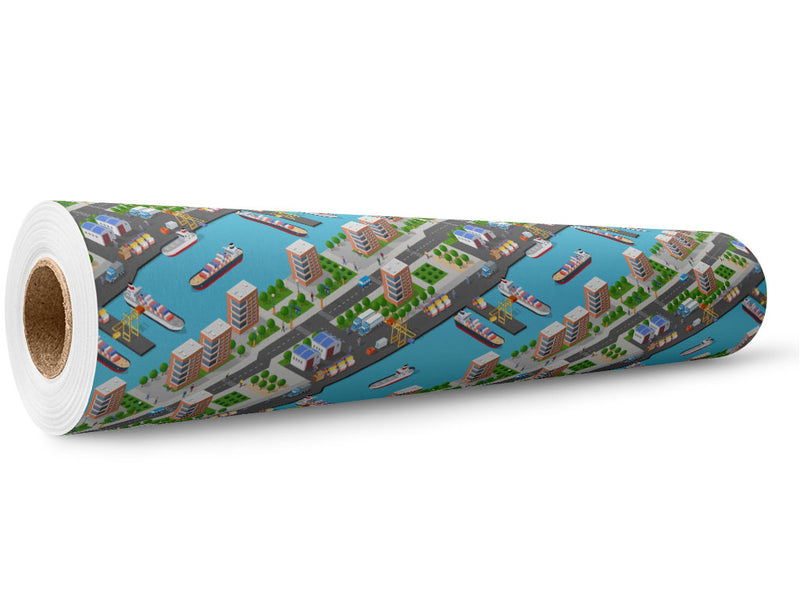 Ocean City Cityscape Wrap Film Wholesale Roll~Rwraps Series 914 Digitally Printed Vinyl Roll~5