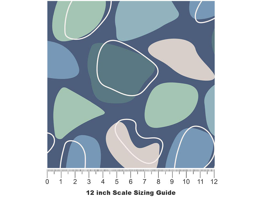 Ocean Floor Cobblestone Vinyl Film Pattern Size 12 inch Scale~Rwraps Ocean Floor Cobblestone Sizing Chart~3