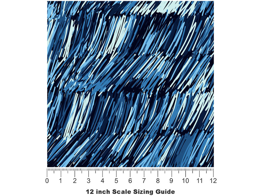 Ocean Fury Water Vinyl Film Pattern Size 12 inch Scale~Rwraps Ocean Fury Water Sizing Chart~2