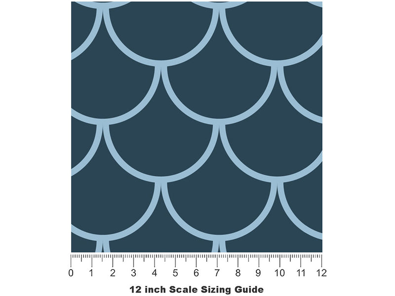 Ocean Scales Water Vinyl Film Pattern Size 12 inch Scale~Rwraps Ocean Scales Water Sizing Chart~2