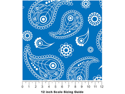 Ocean Swim Paisley Vinyl Film Pattern Size 12 inch Scale~Rwraps Ocean Swim Paisley Sizing Chart~2