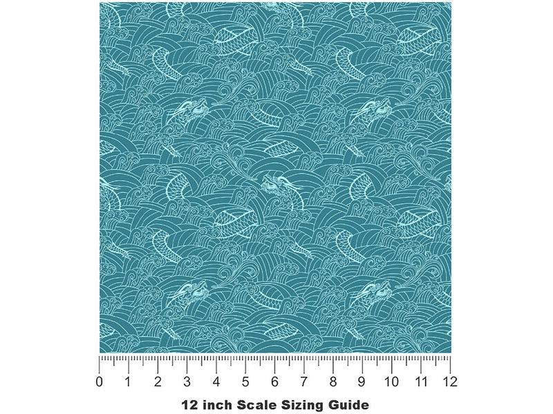 Ocean Wyrms Fantasy Vinyl Film Pattern Size 12 inch Scale~Rwraps Ocean Wyrms Fantasy Sizing Chart~2