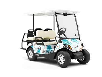 Octopus Pirates Marine Life Wrapped Golf Cart