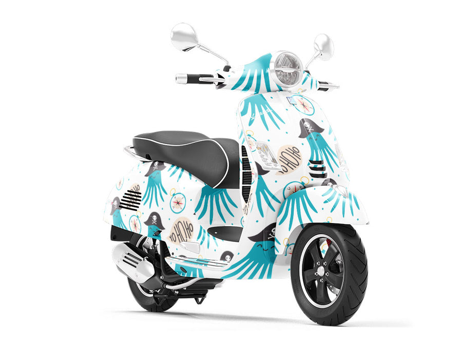 Octopus Pirates Marine Life Vespa Scooter Wrap Film