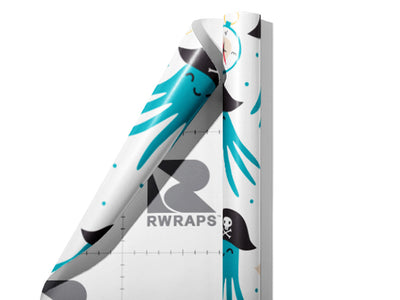 Octopus Pirates Marine Life Wrap Film Sheets~Rwraps Series 914 Octopus Pirates Marine Life Scrolled Sheet~3