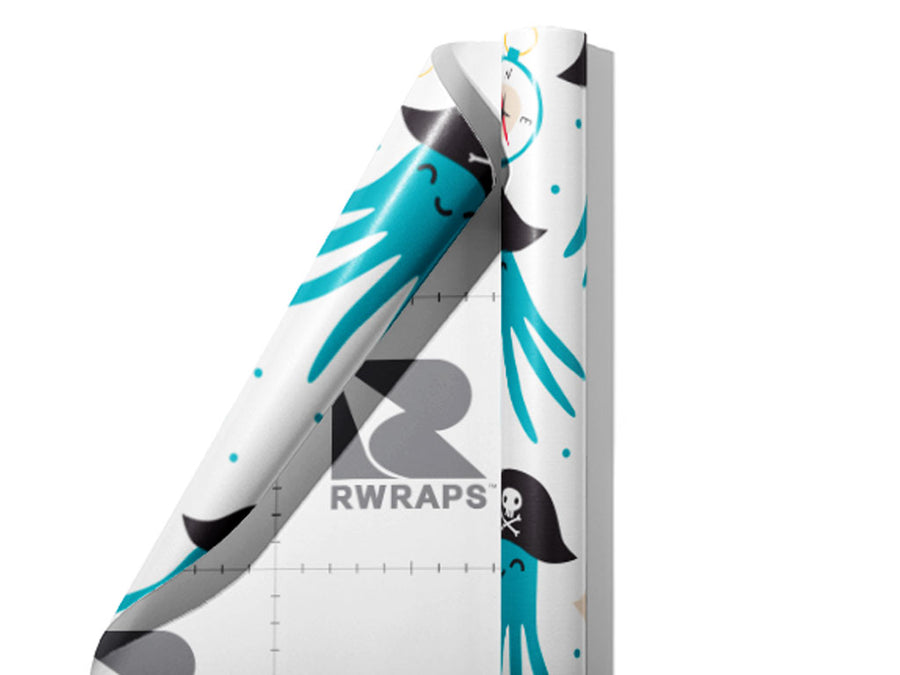 Octopus Pirates Marine Life Wrap Film Sheets~Rwraps Series 914 Octopus Pirates Marine Life Scrolled Sheet~3