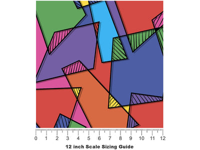Odds and Ends Mosaic Vinyl Film Pattern Size 12 inch Scale~Rwraps Odds and Ends Mosaic Sizing Chart~2