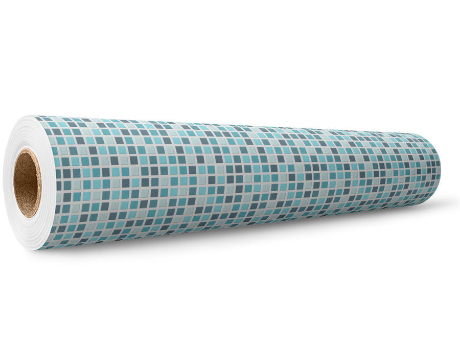 Office Blues Mosaic Wrap Film Wholesale Roll~Rwraps Series 914 Digitally Printed Vinyl Roll~5