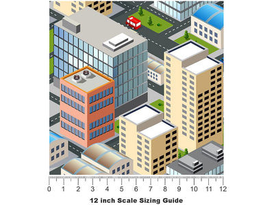 Office Carpool Cityscape Vinyl Film Pattern Size 12 inch Scale~Rwraps Office Carpool Cityscape Sizing Chart~3
