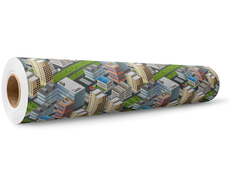 Office Carpool Cityscape Wrap Film Wholesale Roll~Rwraps Series 914 Digitally Printed Vinyl Roll~5