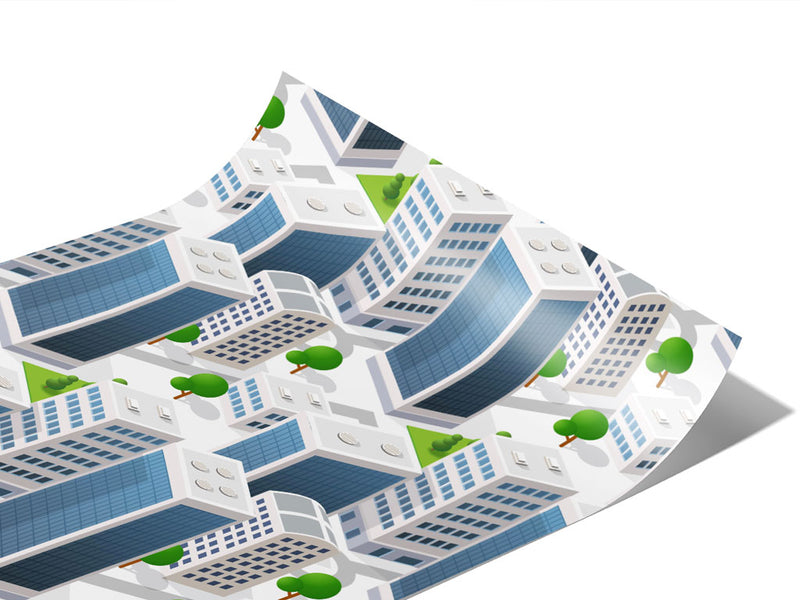 Office Hours Cityscape Vinyl Wraps~Rwraps Series 914 Digitally Printed Vinyl Wrap~1