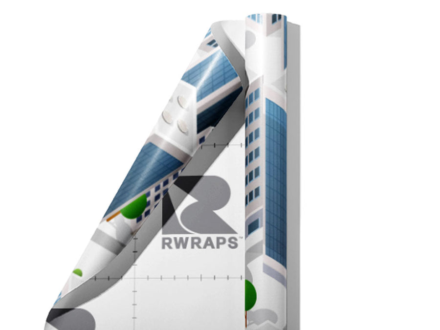 Office Hours Cityscape Wrap Film Sheets~Rwraps Series 914 Office Hours Cityscape Scrolled Sheet~4