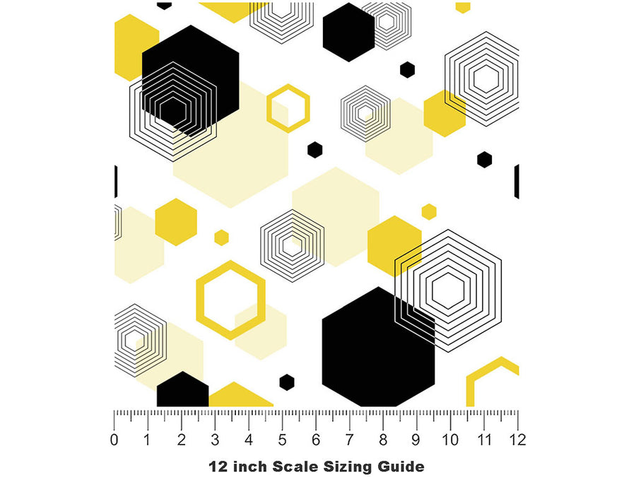 Oh Beehive Abstract Vinyl Film Pattern Size 12 inch Scale~Rwraps Oh Beehive Abstract Sizing Chart~2