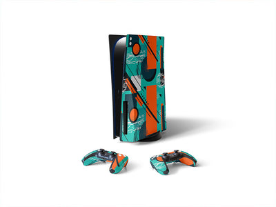 oil spill abstract geometric Sony PS5 DIY Skin