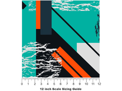 Oil Spill Abstract Vinyl Film Pattern Size 12 inch Scale~Rwraps Oil Spill Abstract Sizing Chart~2