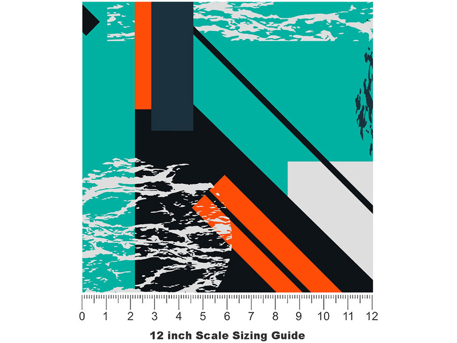 Oil Spill Abstract Vinyl Film Pattern Size 12 inch Scale~Rwraps Oil Spill Abstract Sizing Chart~2