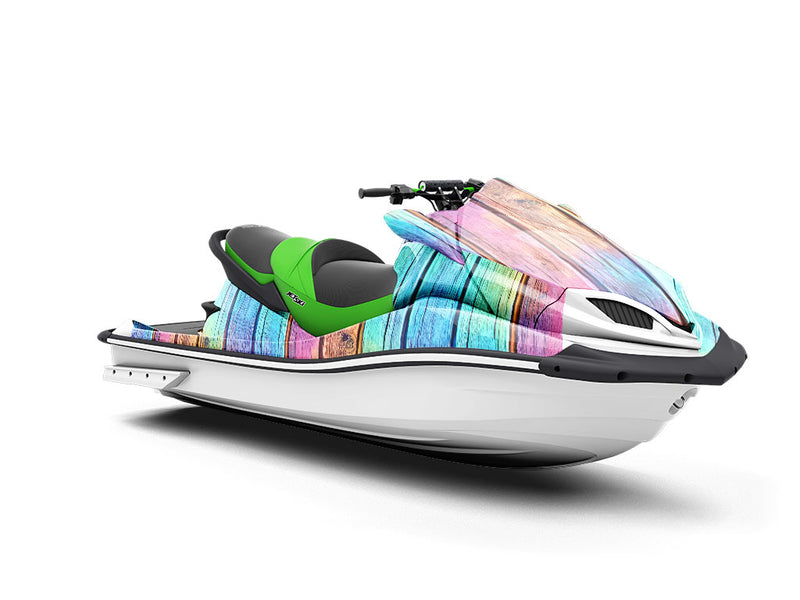 Oil Spill Wood Plank Jet Ski Vinyl Customized Wrap