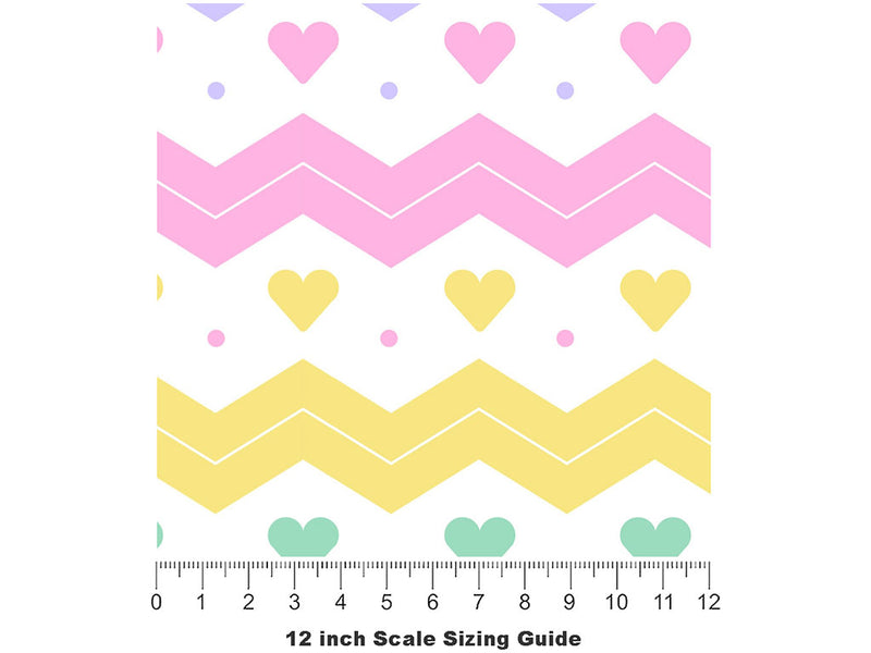 Old Love Heart Vinyl Film Pattern Size 12 inch Scale~Rwraps Old Love Heart Sizing Chart~2