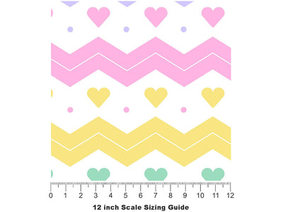 Old Love Heart Vinyl Film Pattern Size 12 inch Scale~Rwraps Old Love Heart Sizing Chart~2