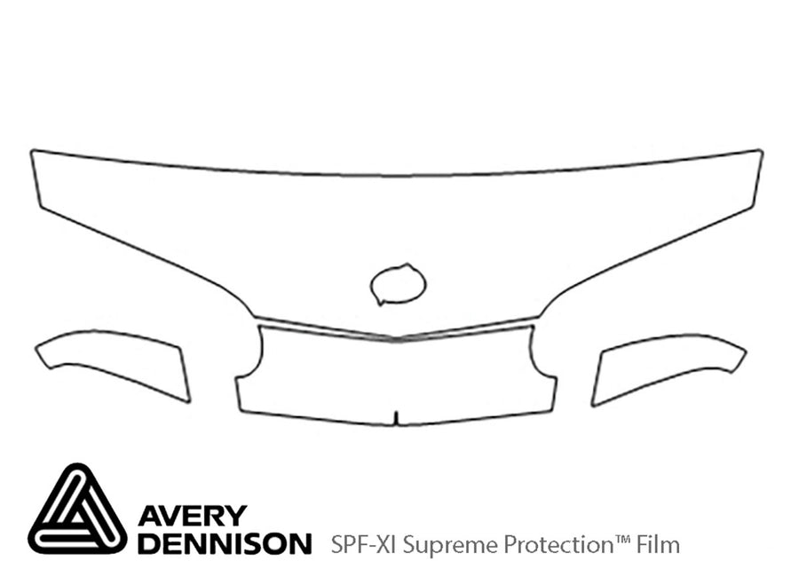 aurora Avery Dennison Clear Bra Hood Precut PPF Diagram