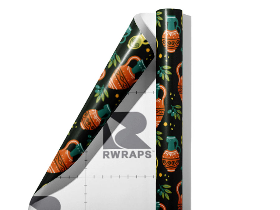 Olive Amphoras Greco Roman Wrap Film Sheets~Rwraps Series 914 Olive Amphoras Greco Roman Scrolled Sheet~3